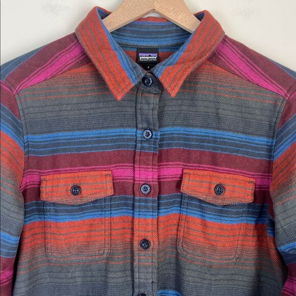 NWT Patagonia Long-Sleeved Fjord Flannel Shirt Aztec Print Sz 6 Womens - Picture 2 of 11